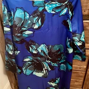 The Limited Blue Floral Shift Dress - Women's Elegant Day-to-Evening Dress